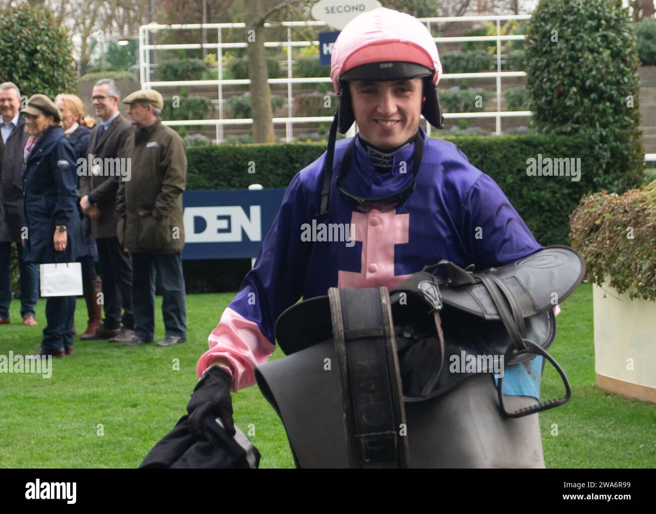 Ascot, Berkshire, UK. 22nd December, 2023. Jockey Charlie Hammond came second riding horse Toonagh Warrior in the WB Wealth Handicap Hurdle Race at the Howden Christmas Racing Weekend. at Ascot Racecourse. Credit: Maureen McLean/Alamy Stock Photo