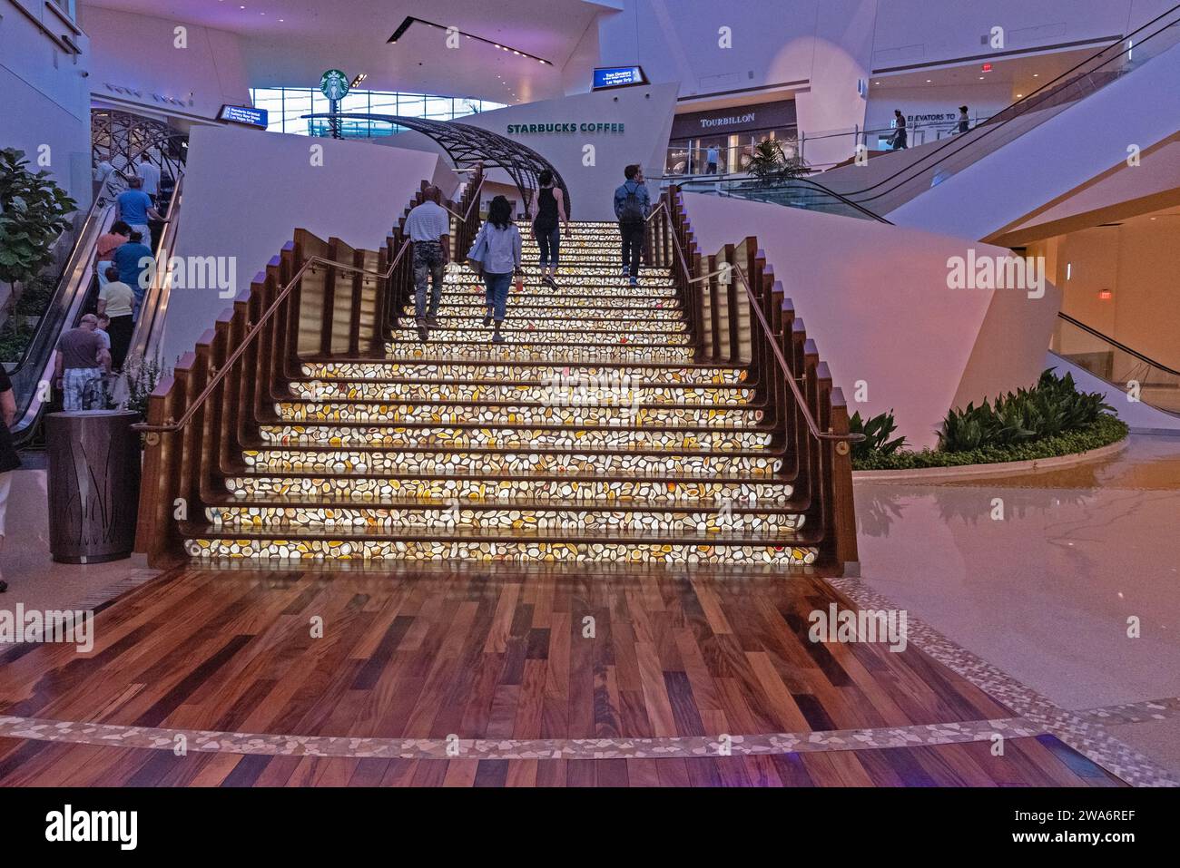 Glowing staircase and steps. Las Vegas, The Entertainment Capital of