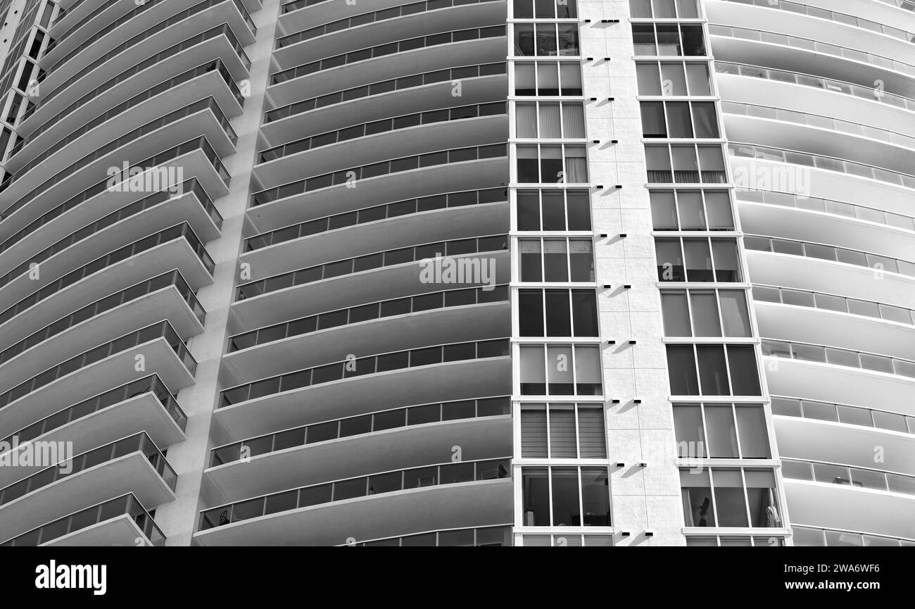 Architectural detail of apartment building facade exterior with glass ... - Penthouse Apartment Glass Wall Exterior Architectural Features