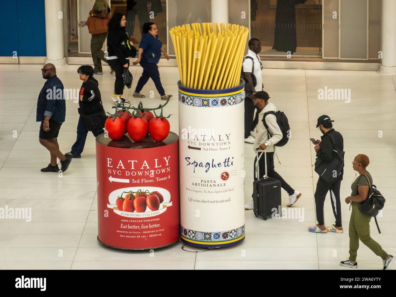 Eataly NYC downtown food venue in Westfield World Trade Center in Manhattan NYC Stock Photo