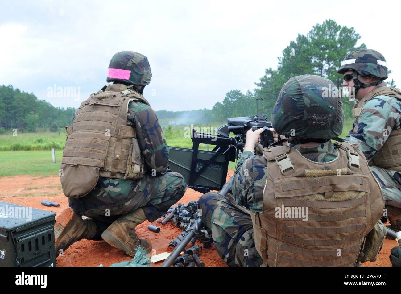 US military forces. 110902UH337-207 - NMCB 11 at MK19 firing range (Image 24 of 27). Stock Photo