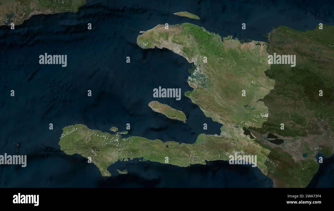 Haiti highlighted on a high resolution satellite map Stock Photo - Alamy