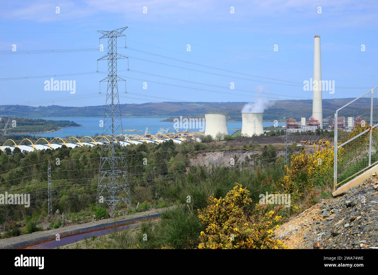 As Pontes de Garcia rodriguez (Puentes de Garcia Rodriguez), combined cycle power plant. A Coruña province, Galicia, Spain. Stock Photo