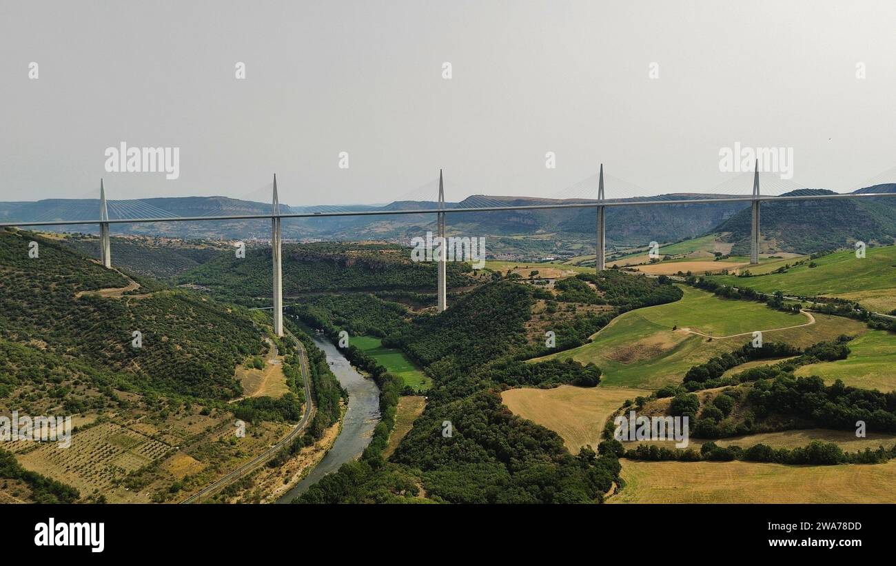 drone photo Millau Viaduct France Europe Stock Photo Alamy