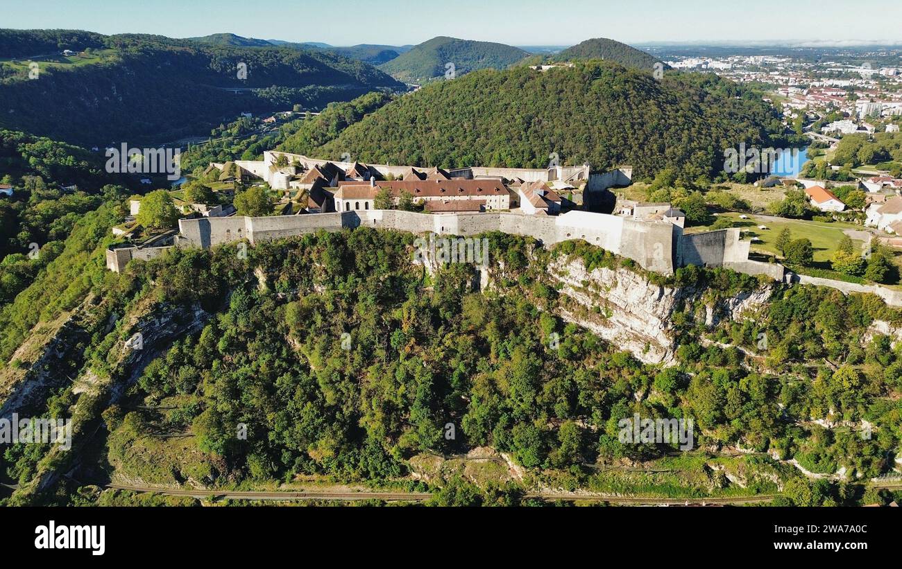 drone photo Besançon citadel, Citadelle de Besançon France Europe Stock Photo