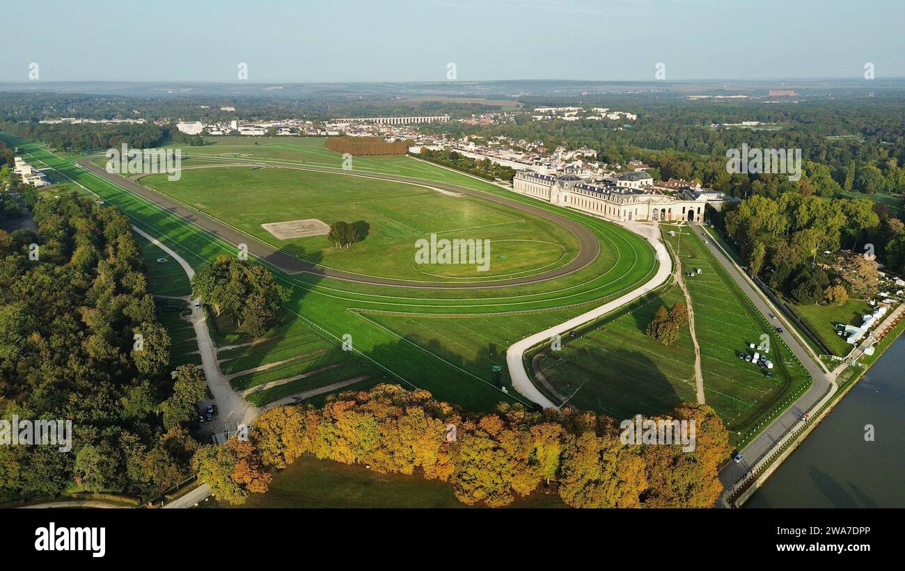 drone photo Chantilly racetrack, Hippodrome de Chantilly France Europe