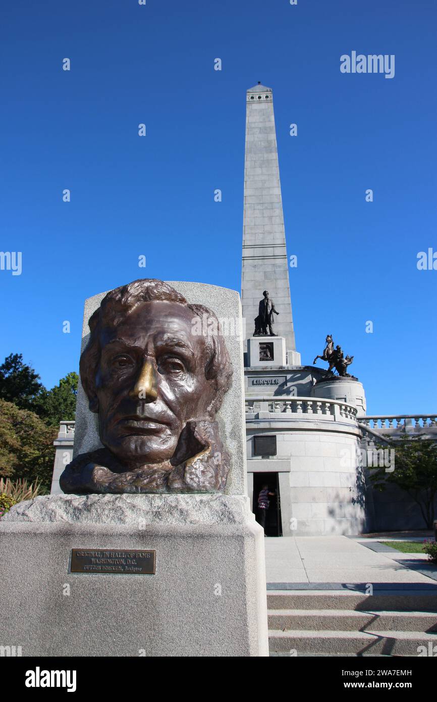 Abraham Lincoln Monument, Illinois Stock Photo