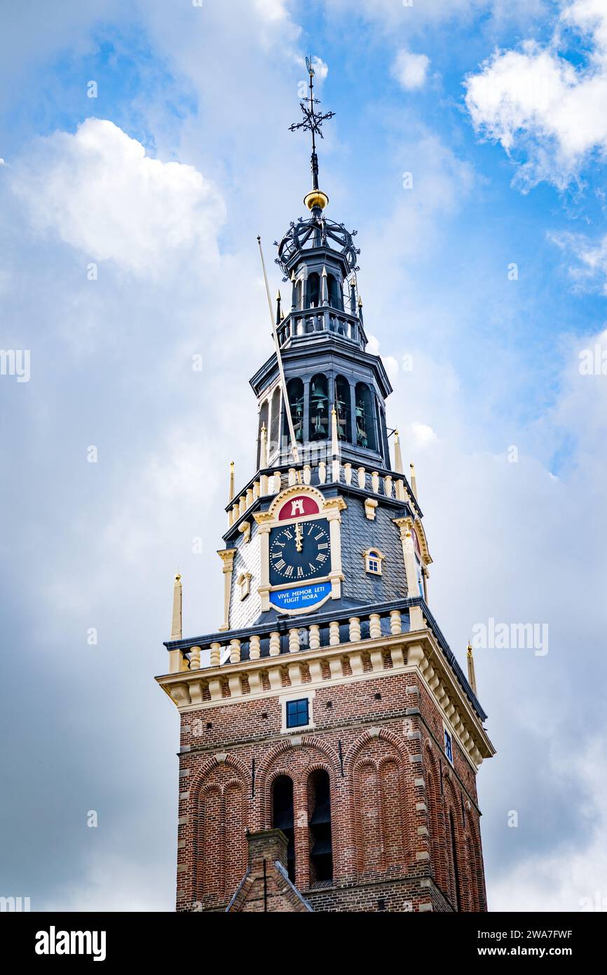 tower of the town hall of dutch city alkmaar Stock Photo