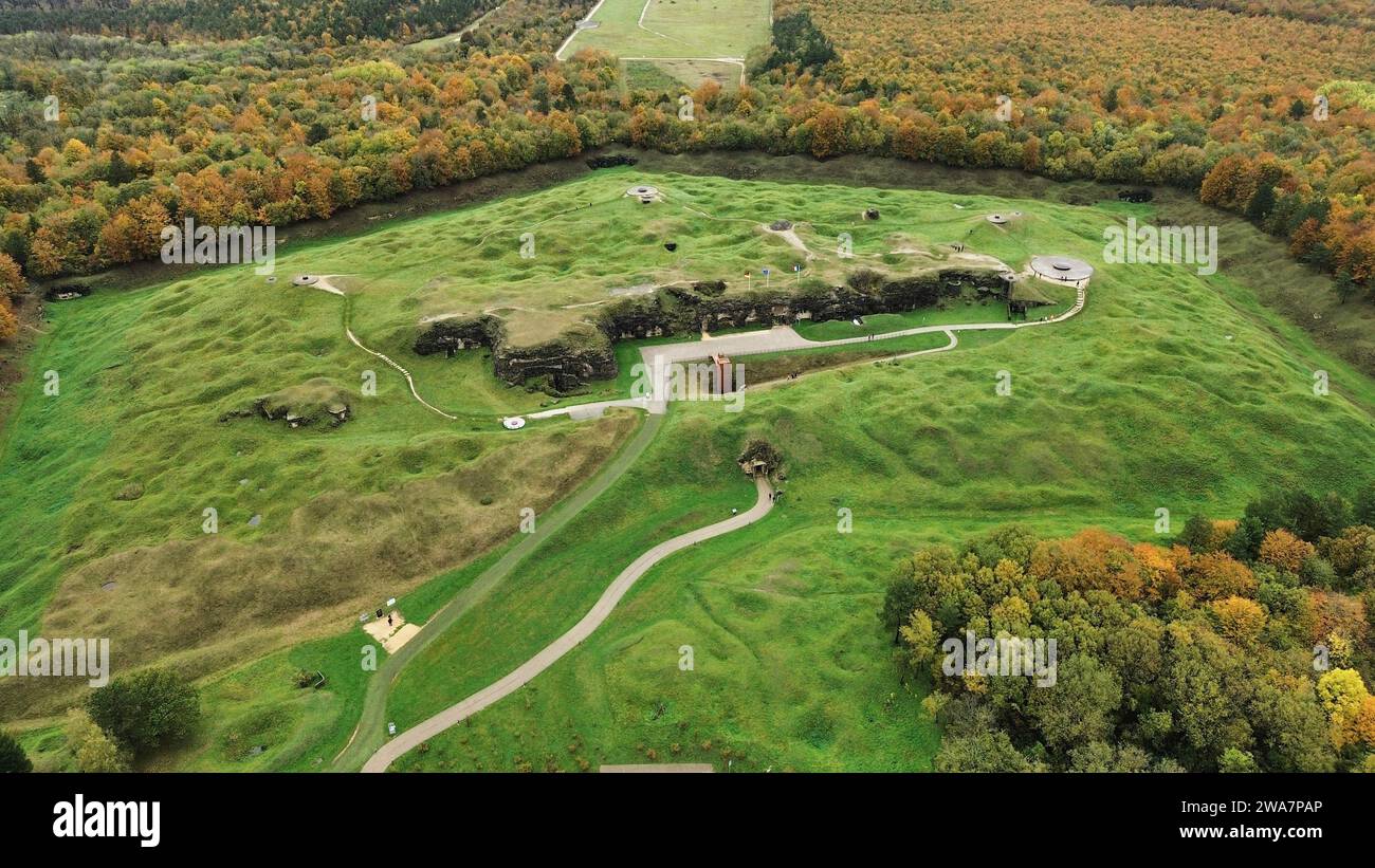 drone photo Douaumont fort, fort de douaumont Verdun france europe ...