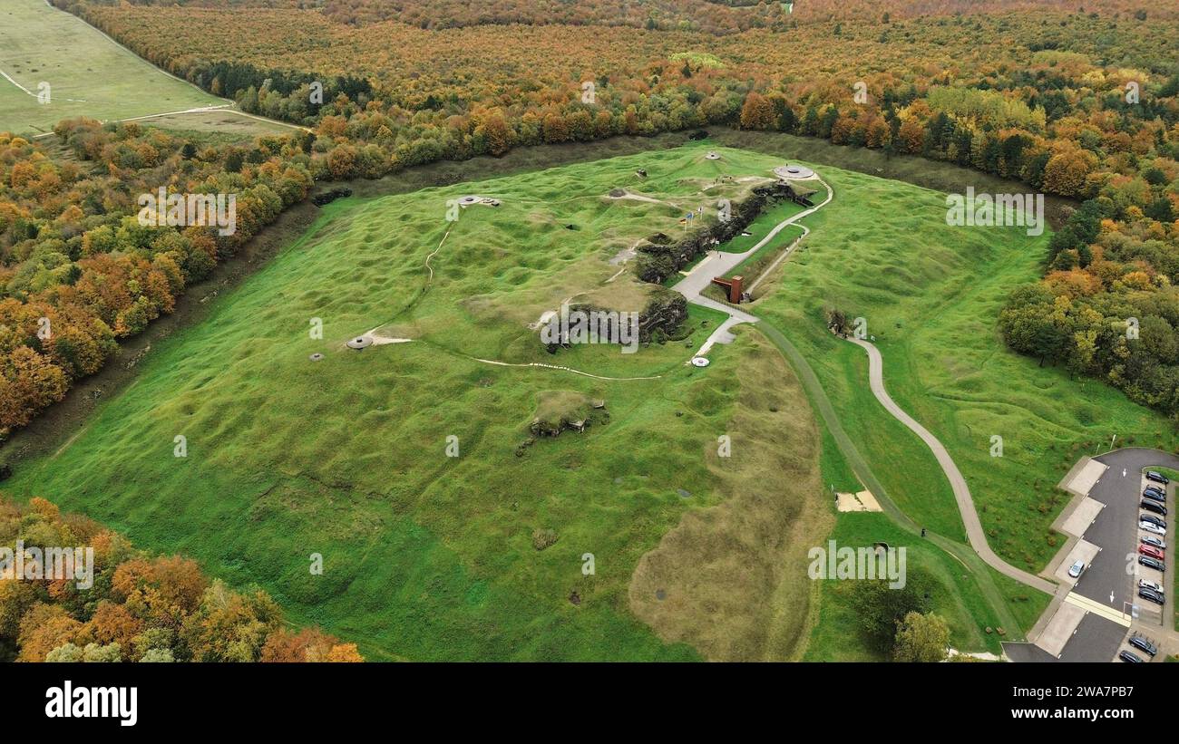 drone photo Douaumont fort, fort de douaumont Verdun france europe ...