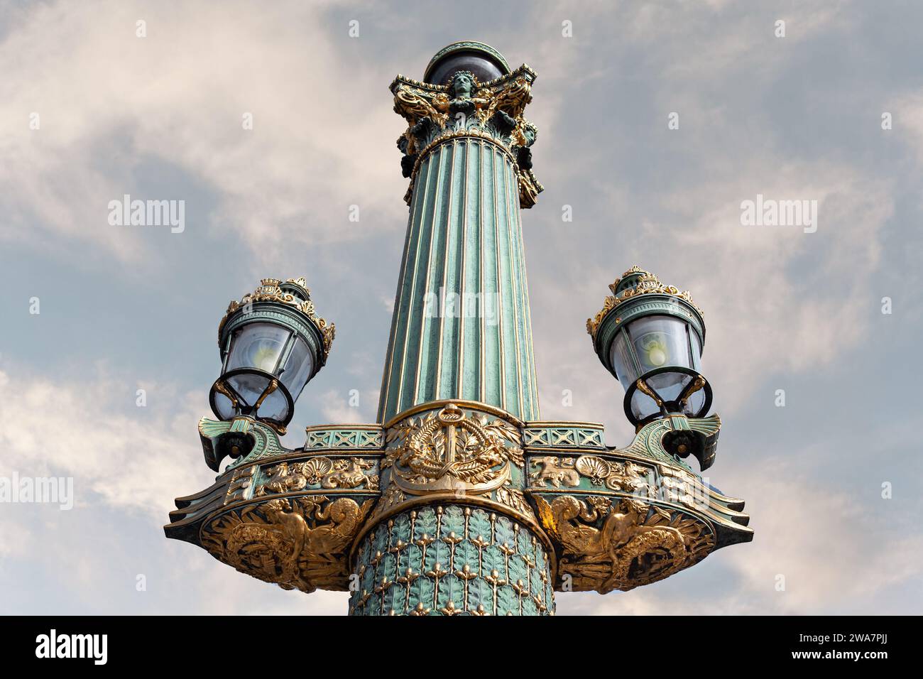 Rostral column of Place de la Concorde in Paris Stock Photo - Alamy