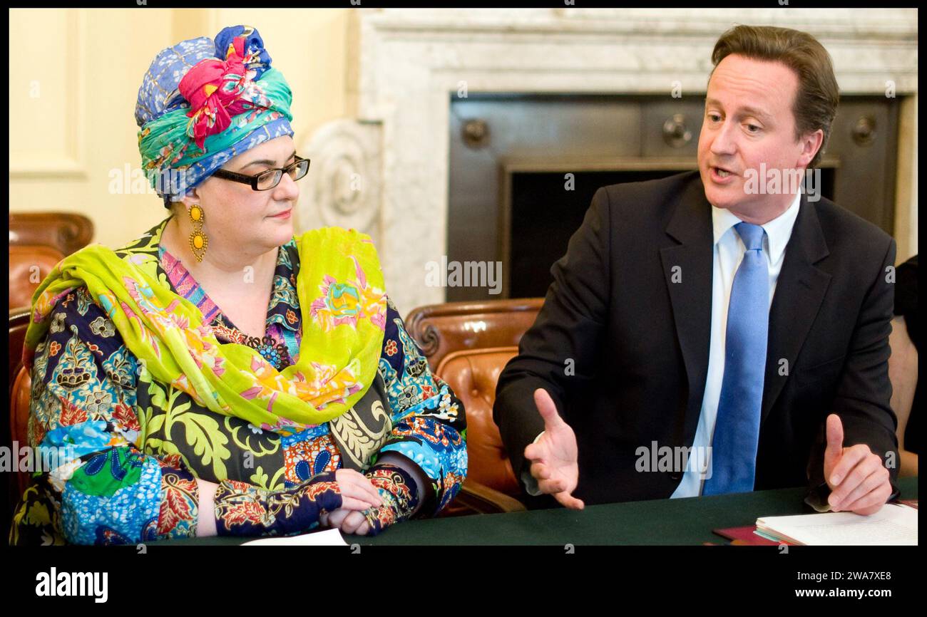 London, UK. 18th May, 2010. Image © Licensed to Parsons Media. London, United Kingdom. The Prime Minister David Cameron and The Deputy Prime Minister Nick Clegg hold the Big Society meeting inside the Cabinet room in No10 Downing Street, with Kids Company Boss Camila Batmanghelidjh, Tuesday May 18, 2010. Credit: andrew parsons/Alamy Live News Stock Photo