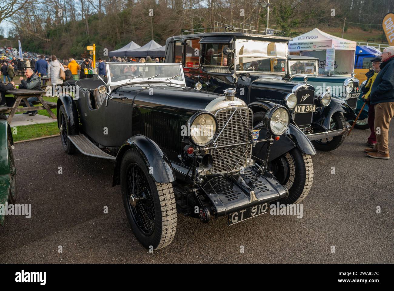 Lagonda and Pre War cars at Brooklands New Years Day show, 2024 Stock