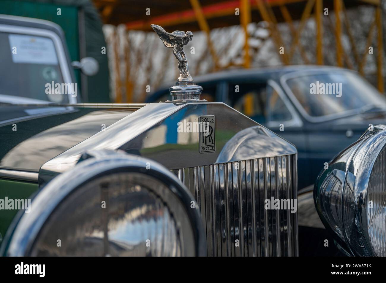Classic And Retro Cars On Show On New Years Day 2024 At Brooklands Classic and retro cars on show on new years day 2024 at brooklands