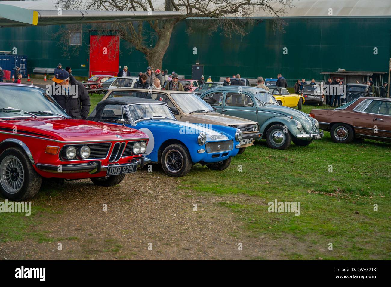 Classic And Retro Cars On Show On New Years Day 2024 At Brooklands Classic and retro cars on show on new years day 2024 at brooklands