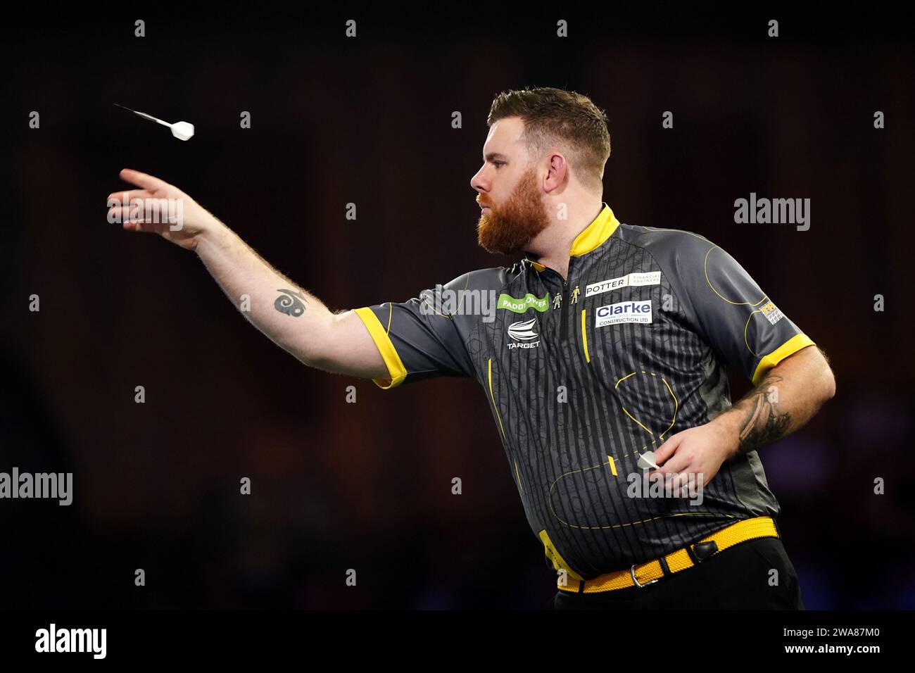 Scott Williams in action against Luke Humphries (not pictured) on day
