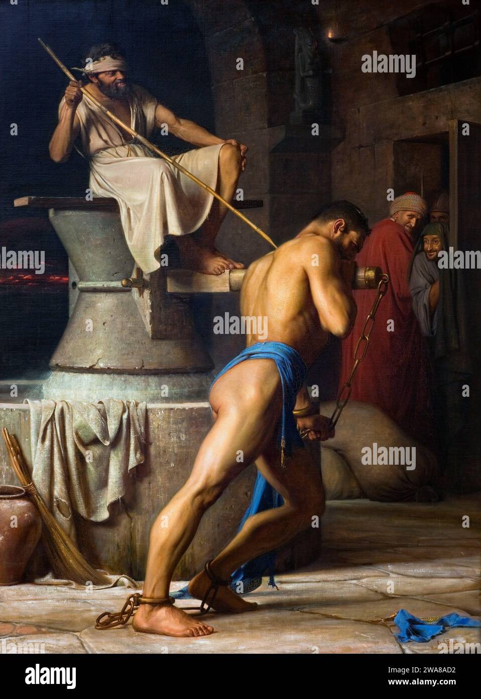 Samson and the Philistines - Carl Bloch, 1863 Stock Photo