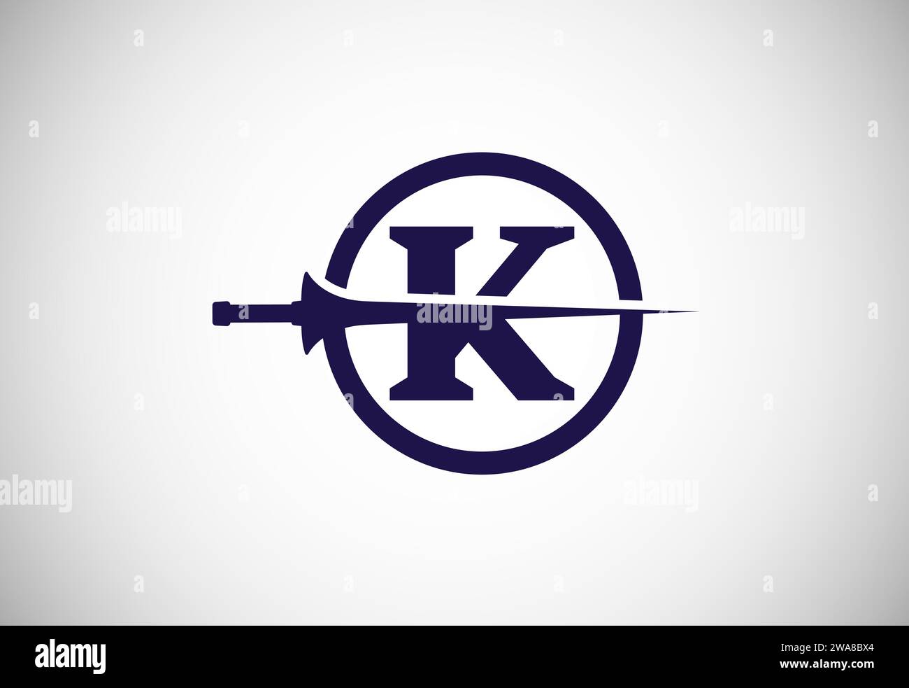 English alphabet with spear lance. Creative spear logo design template vector illustration Stock Vector