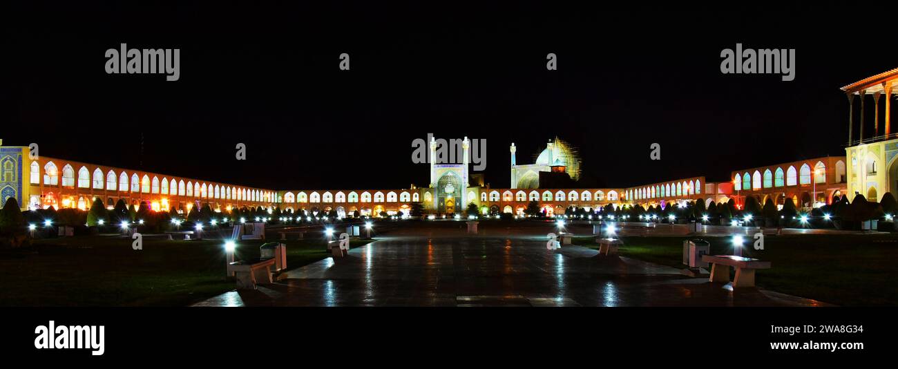 Stunning views of Naqsh-e Jahan square at night Stock Photo