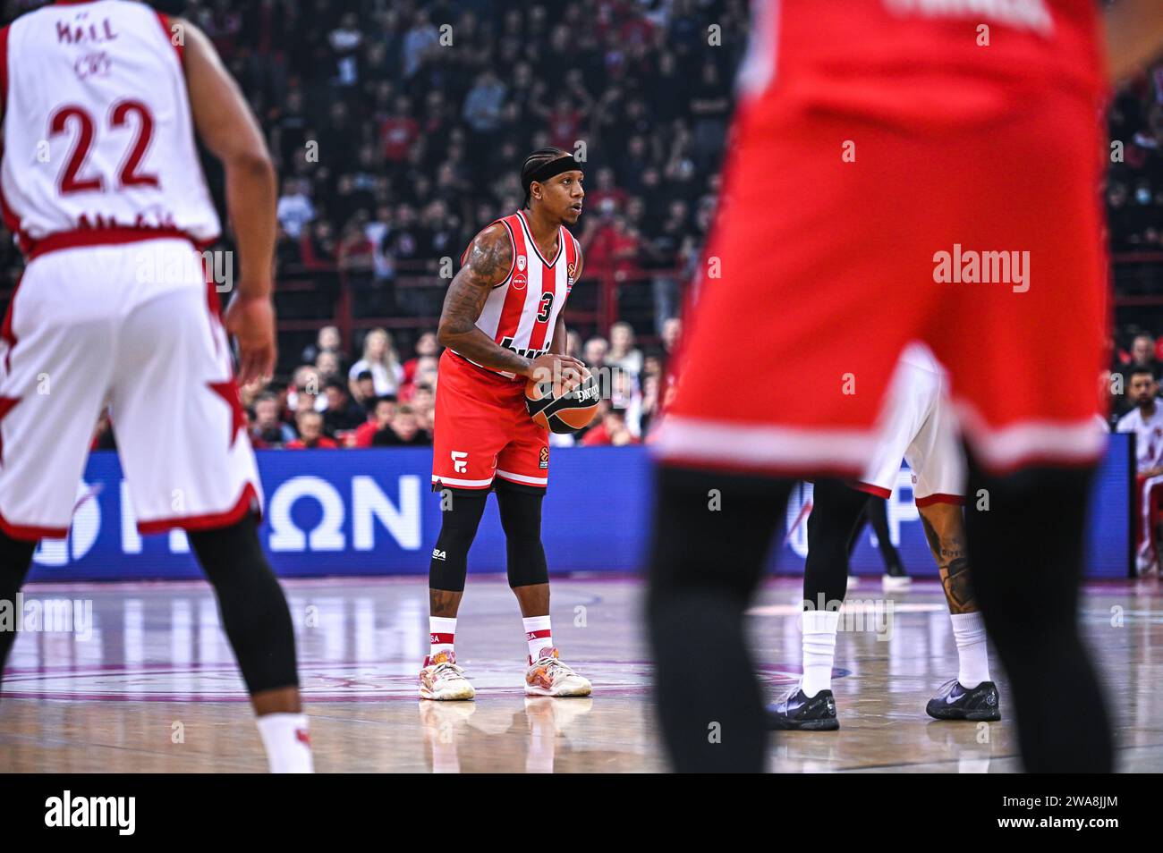Piraeus Lombardy Greece 2nd Jan 2024 3 Isaiah Canaan Of Olympiacos Piraeus During The Euroleague Round 18 Match Between Olympiacos Piraeus And Ea7 Emporio Armani Milan At Peace Friendship Stadium On January 2 2024 In Piraeus Greece Credit Image Stefanos Kyriaziszuma Press Wire Editorial Usage Only! Not For Commercial Usage! 2WA8JJM 