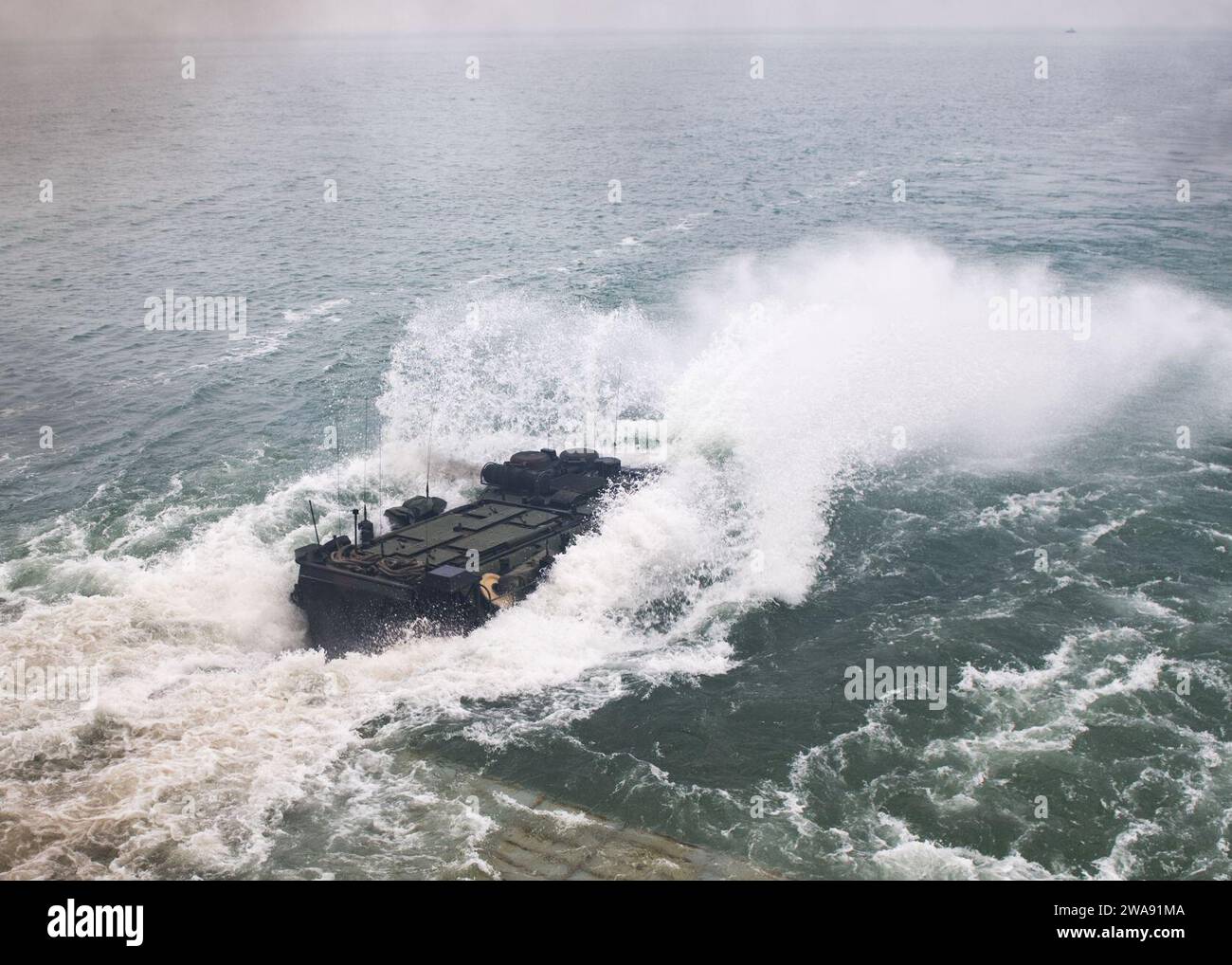 US military forces. 180309PC620-0128 BLACK SEA (March 9, 2018) An AAV-P7/A1 assault amphibious vehicle, attached to the 26th Marine Expeditionary Unit, disembarks the well deck of the Harpers Ferry-class dock landing ship USS Oak Hill (LSD 51), March 9, 2018 during exercise Spring Storm 2018. Spring Storm is a Romanian-led exercise in the Black Sea to enhance amphibious operations and staff interoperability between Romanian and U.S. naval forces. Oak Hill, home-ported in Virginia Beach, Virginia, is conducting naval operations in the U.S. 6th Fleet area of operations. (U.S. Navy photo by Mass Stock Photo