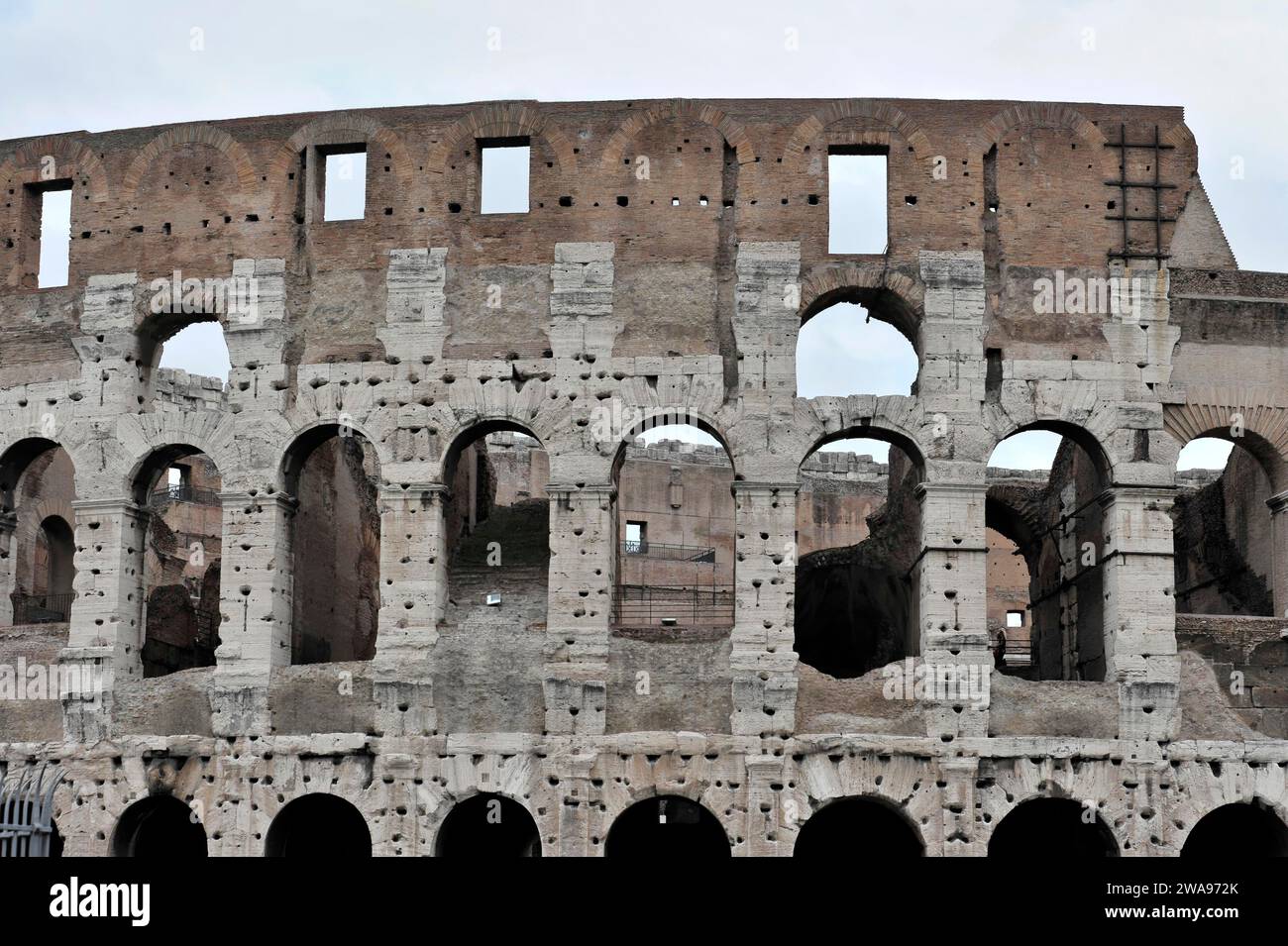 Detail, Exposed ruins of the basement of the Colosseum arena, Rome