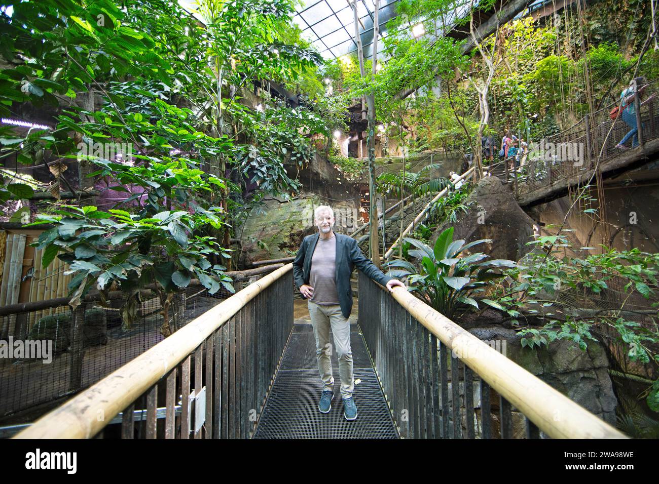 Hakan Sigurdsson, 61, Scientific Director, in the rainforest at Universeum Science Centre, Gothenburg, Västra Götalands län, Sweden, Europe Stock Photo