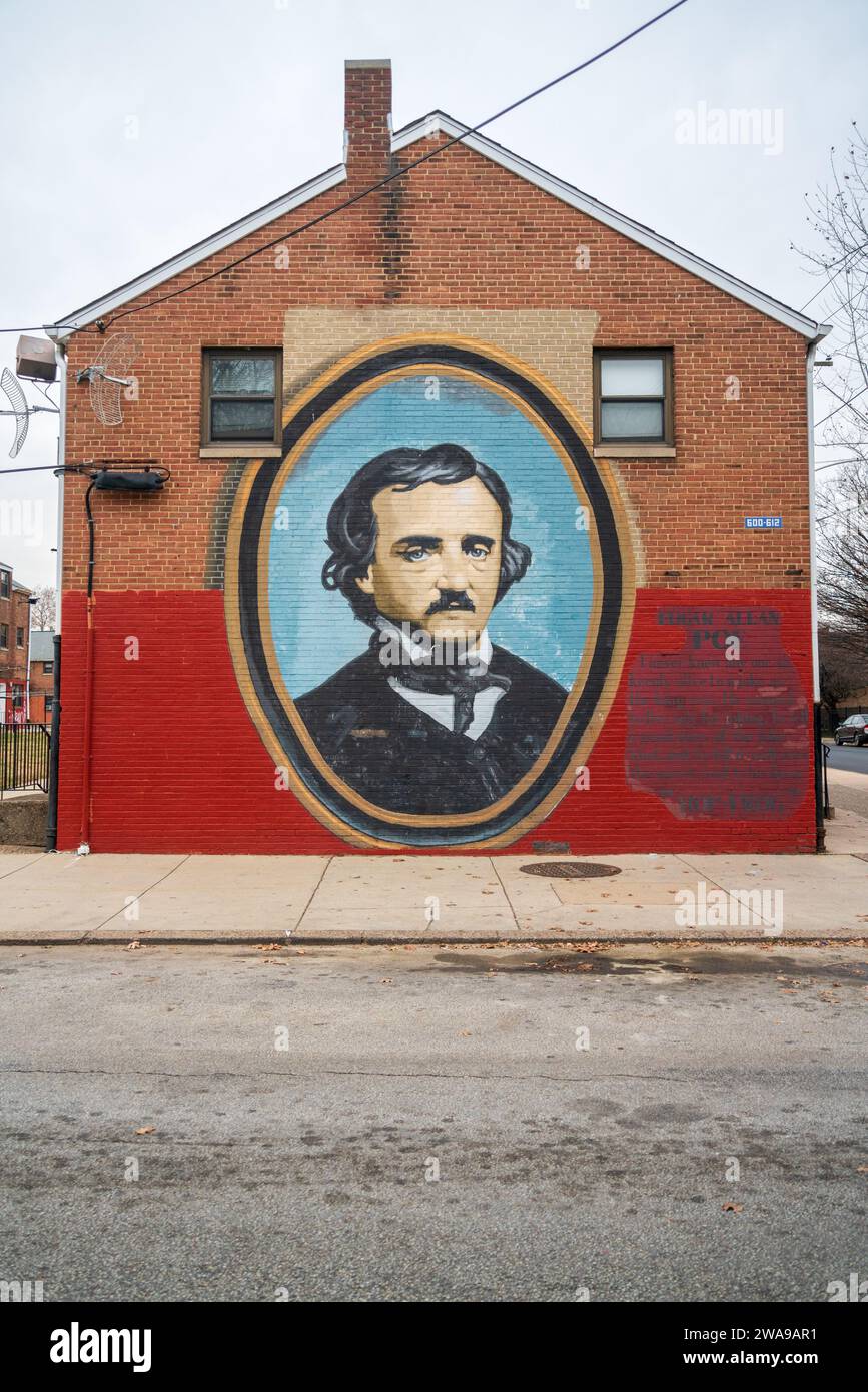 The Mural on the Exterior Wall of Edgar Allan Poe National Historic