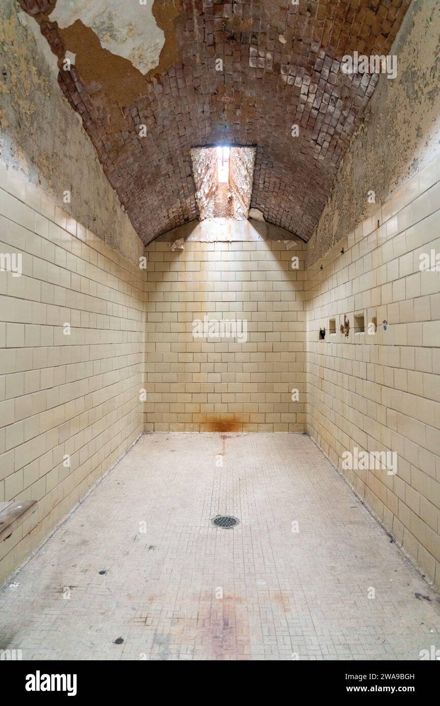 The Showers at Eastern State Penitentiary, Prison in Philadelphia, Pennsylvania, USA Stock Photo