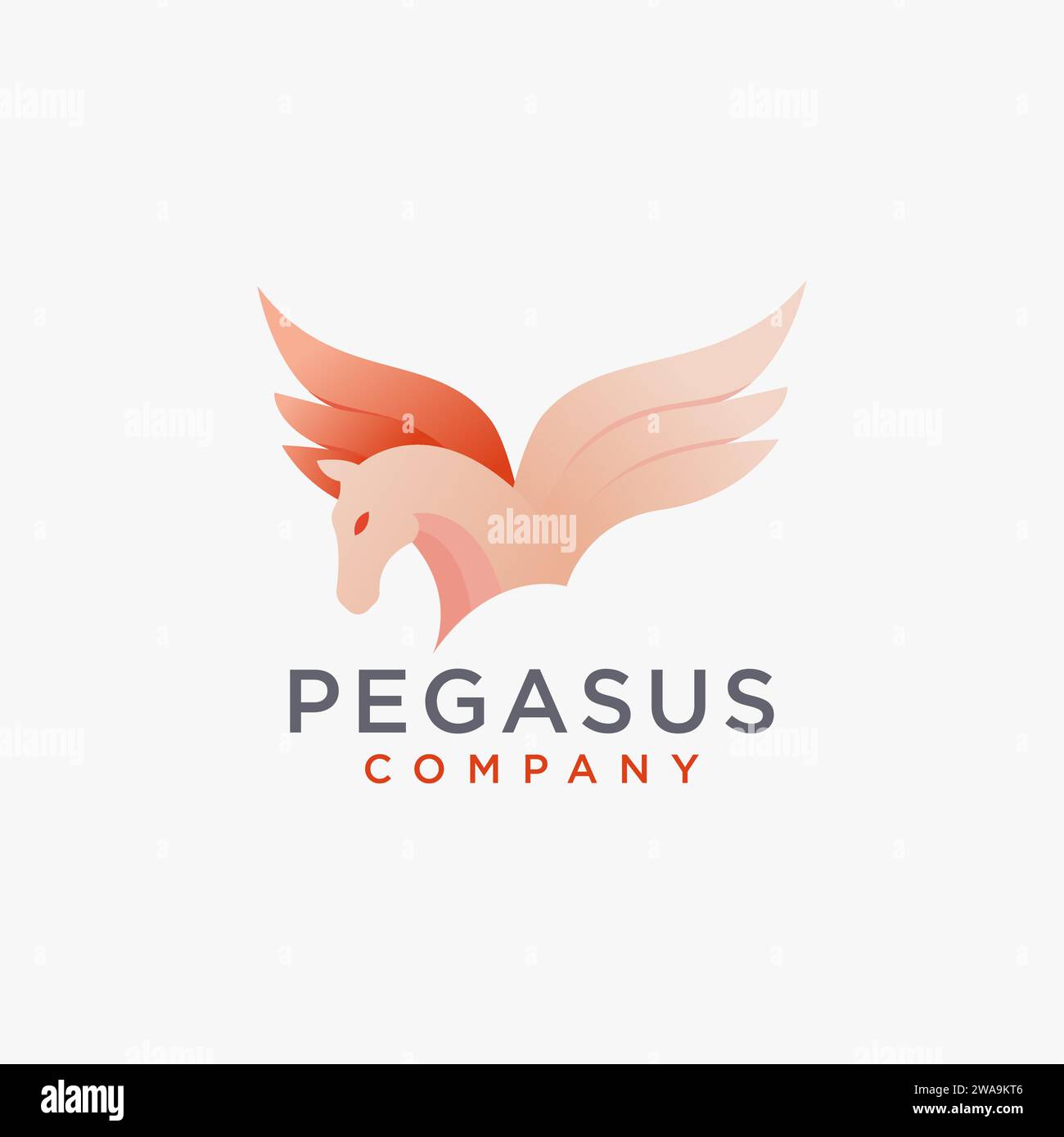 Modern abstract pegasus logo icon vector template on white background Stock Vector