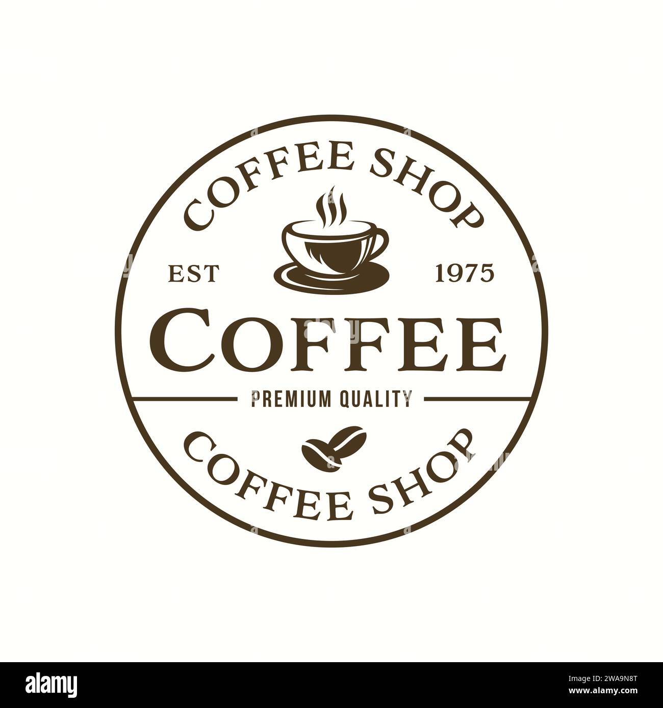 Coffee shop design template with coffee cups. modern vintage coffee