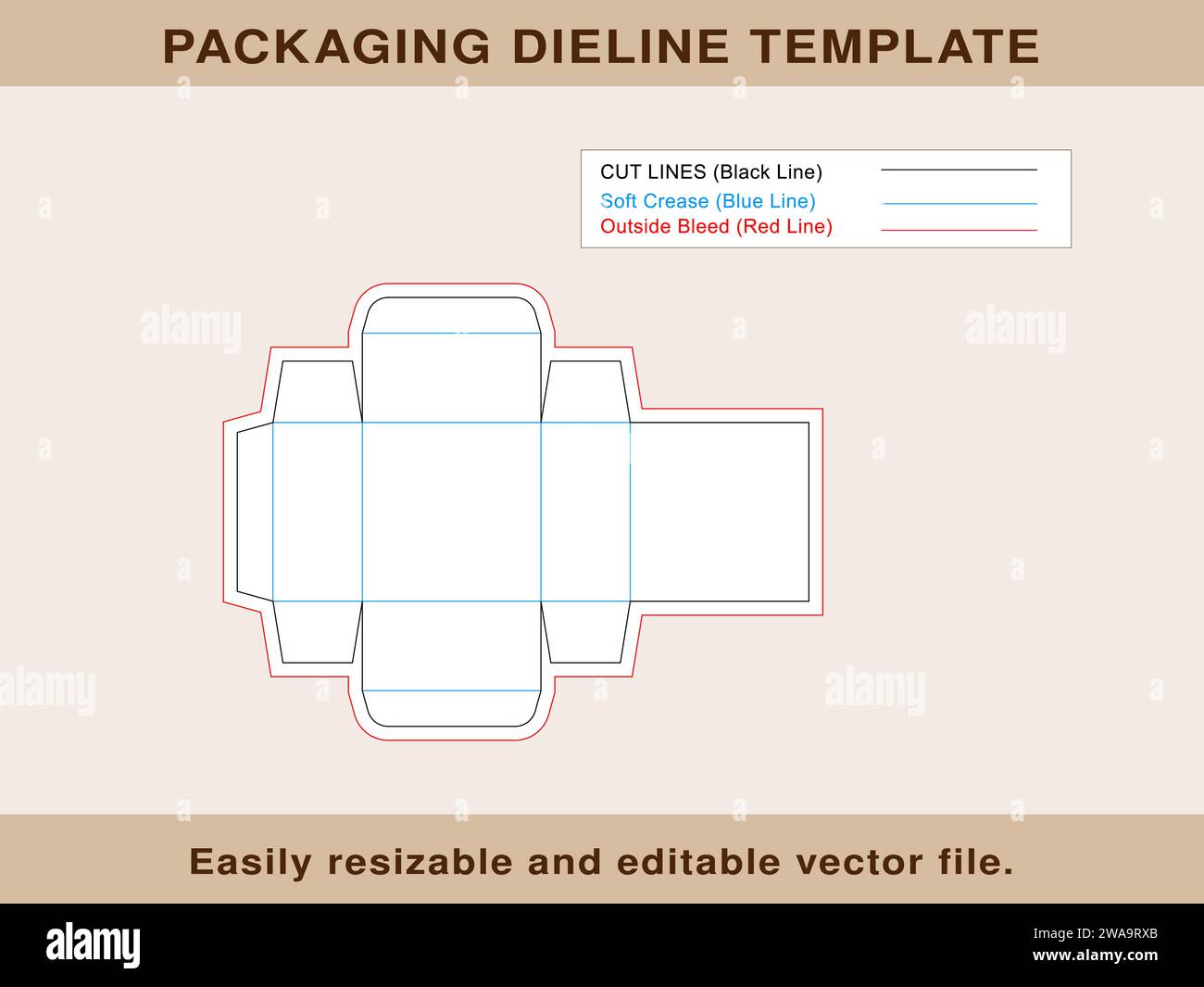 Box Packaging Die line Template Box Editable Vector File Stock Vector Image & Art Alamy