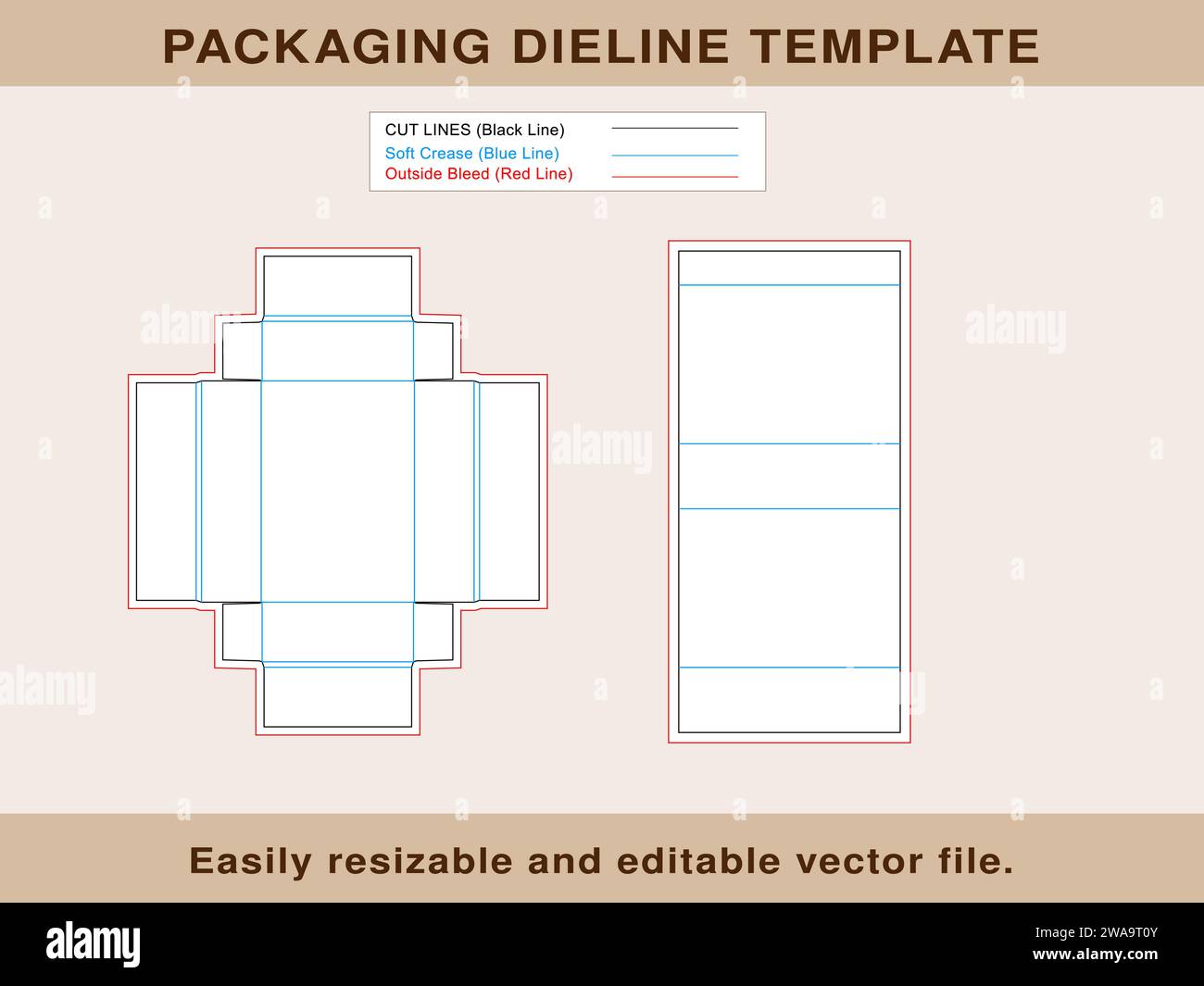 Customized Match Box, Dieline Template, Editable Vector File. Stock Vector