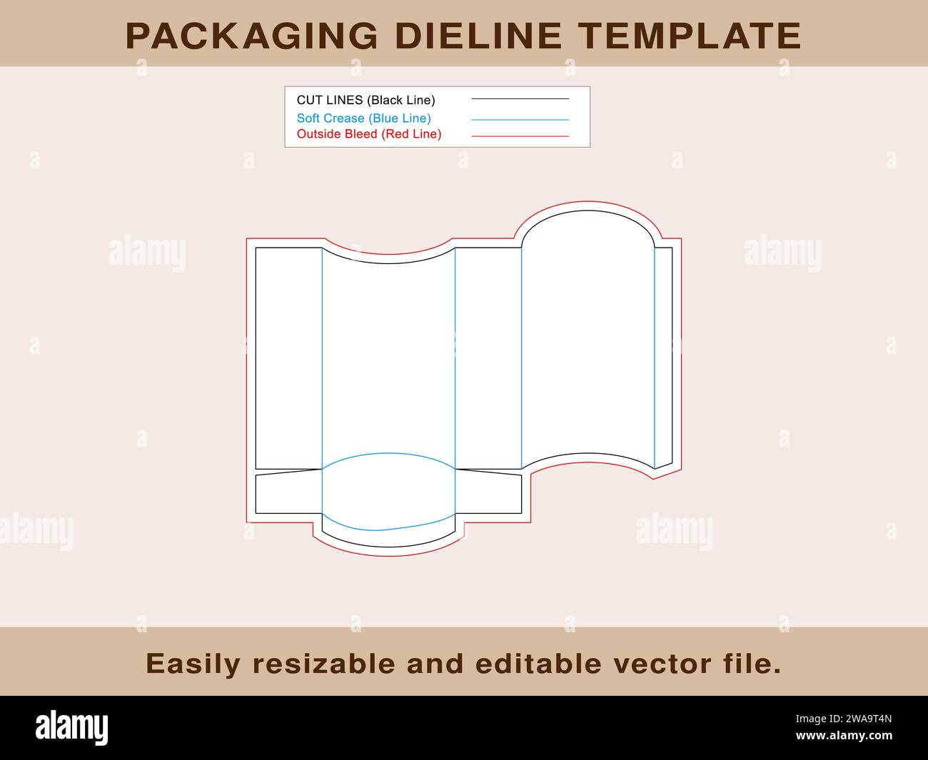 French Fry Box, Party Favour Box Die line Template, Editable Vector