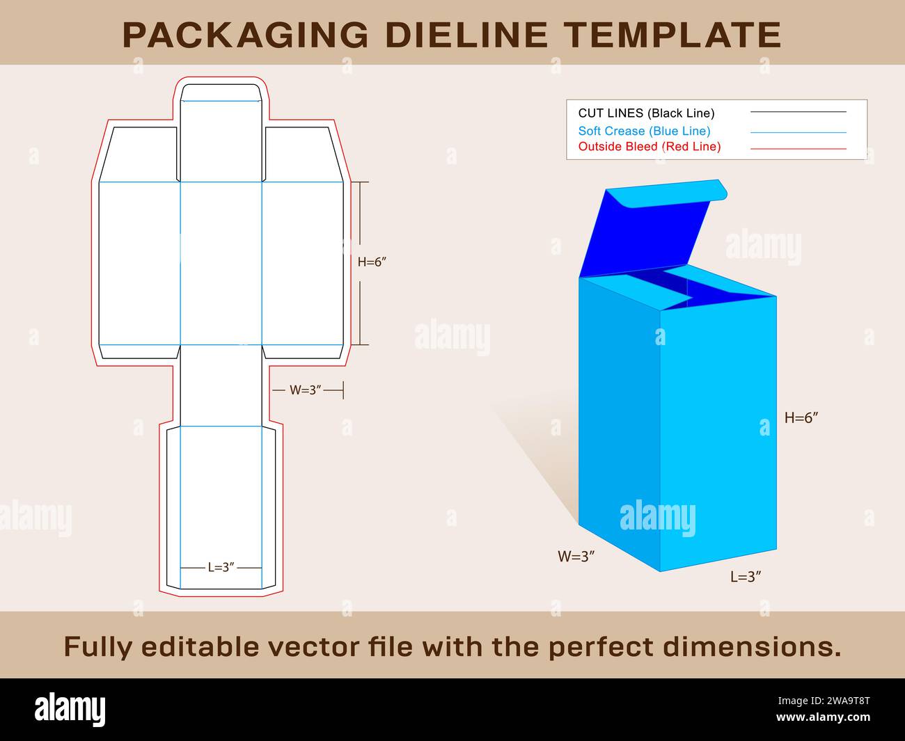 Gift Box Dieline Template, Editable Vector File Stock Vector Image & Art Alamy