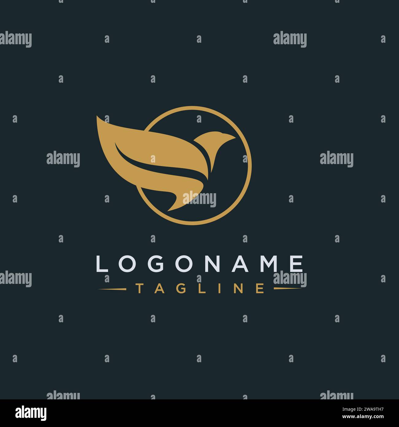 Abstract flying bird logo icon vector on black background Stock Vector ...