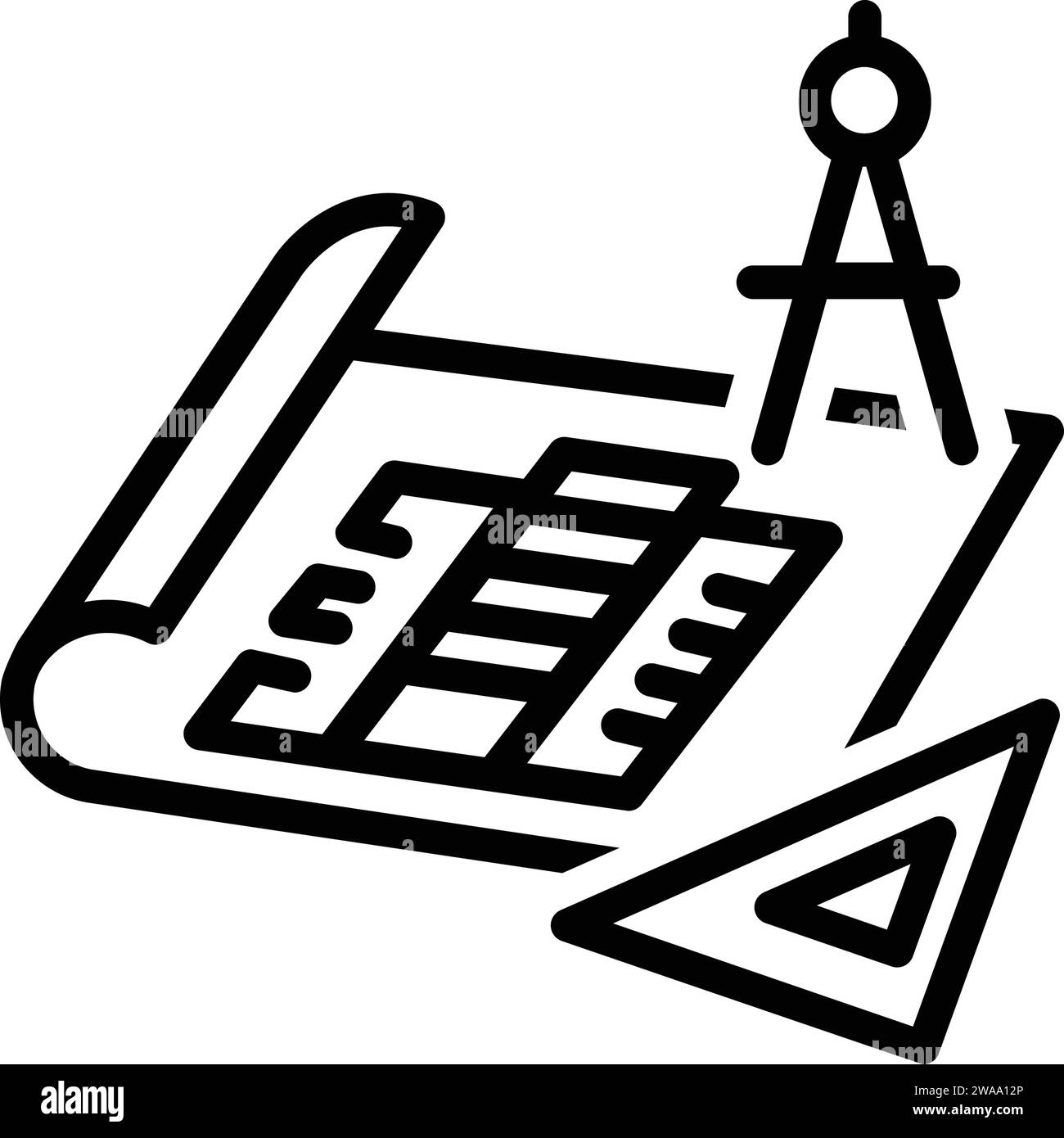 Icon for blueprints,architect Stock Vector