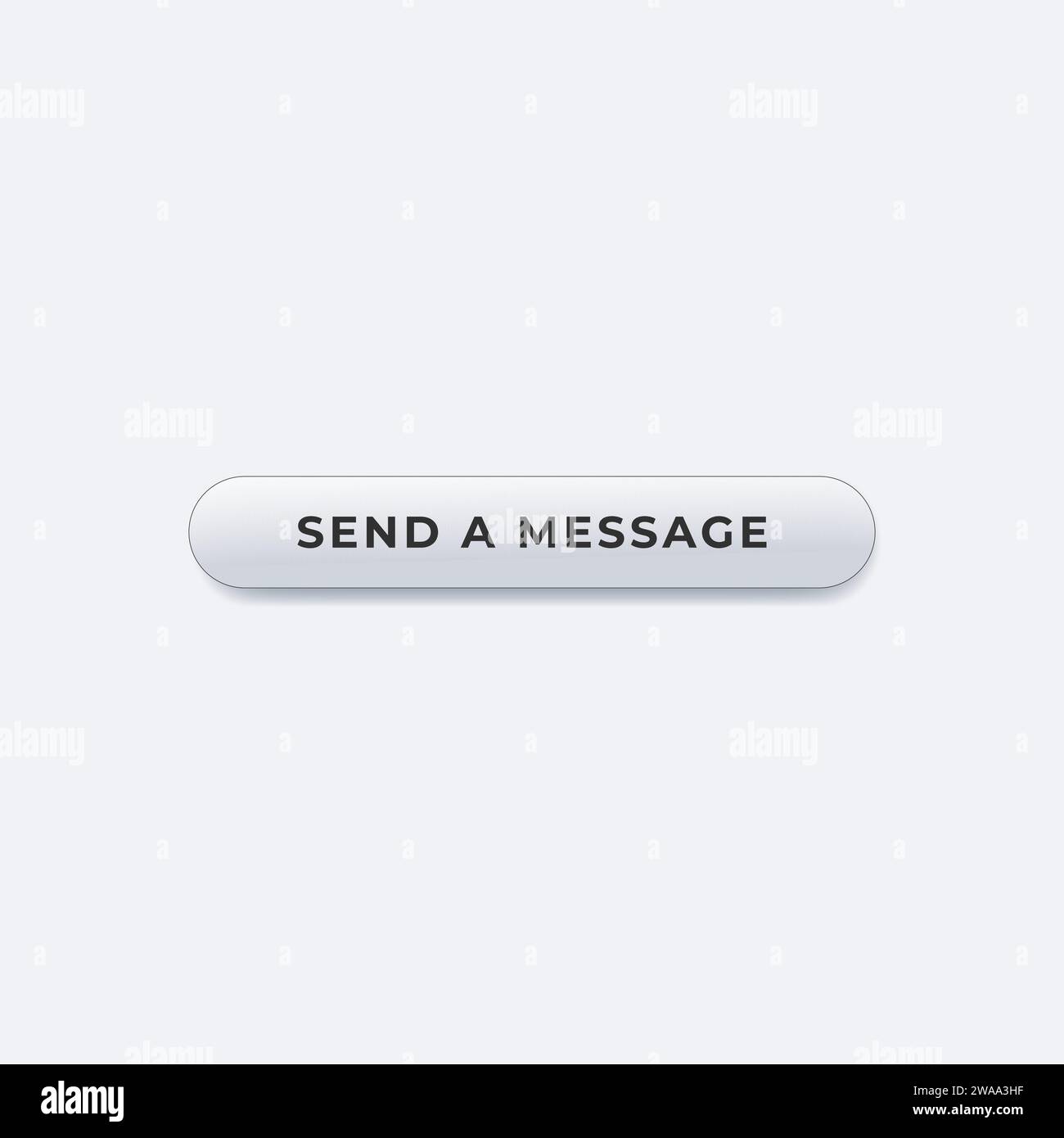 Send a message web button vector icon. Stock vector illustration isolated on white background. Stock Vector