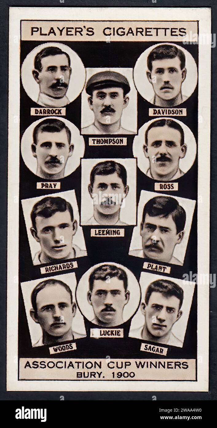 Bury F.A.Cup Winners 1900 - Vintage Cigarette Card Illustration Stock Photo