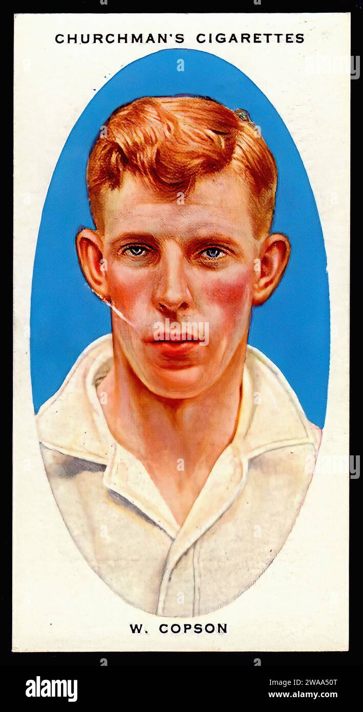 Cricketer  - Vintage Cigarette Card Illustration Stock Photo