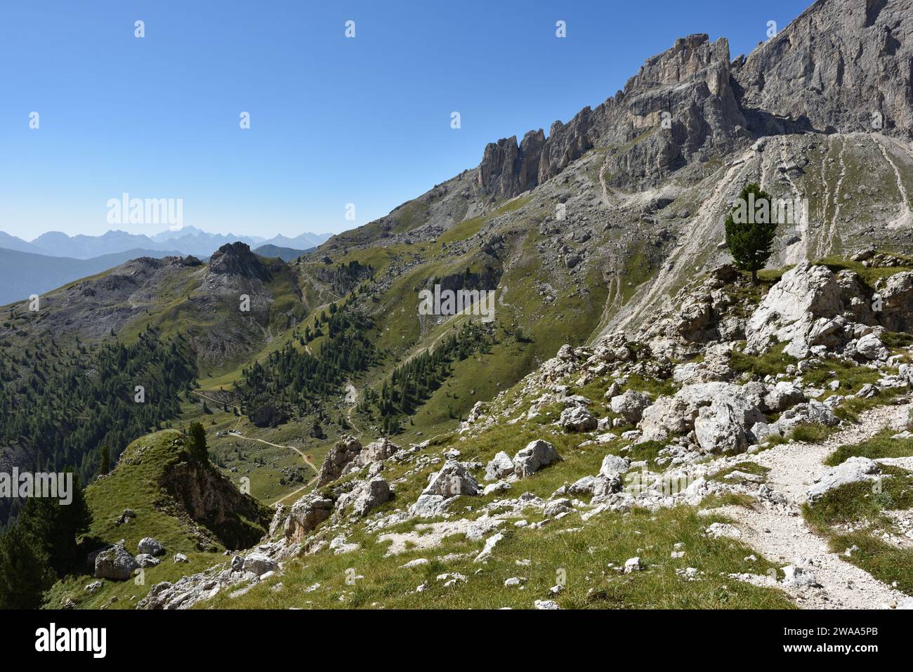 Hiking in the Dolomites, Italy Stock Photo - Alamy