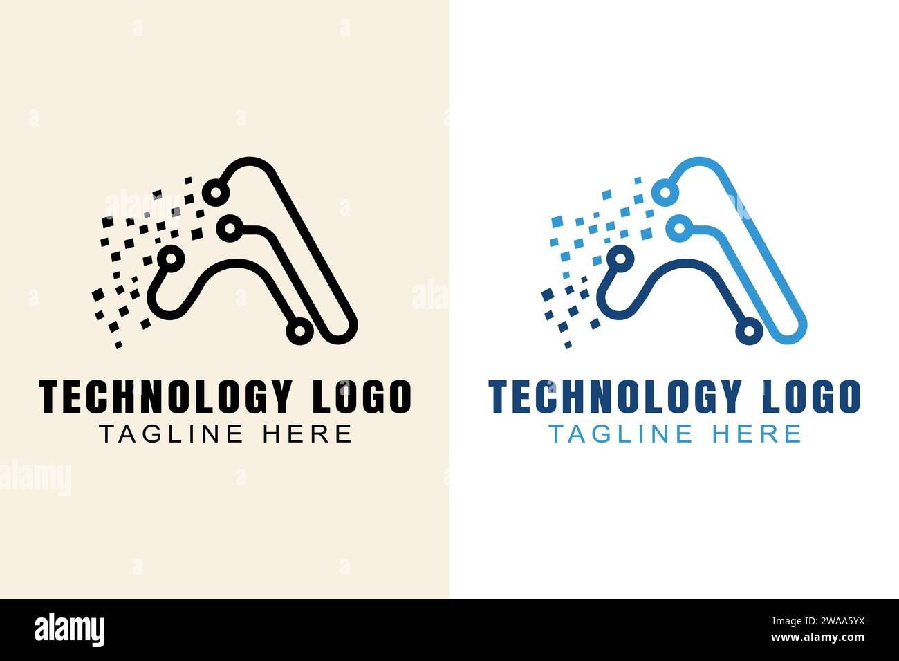 technology logo. letters abstract logo A. monogram logo concept. simple design editable Stock Vector