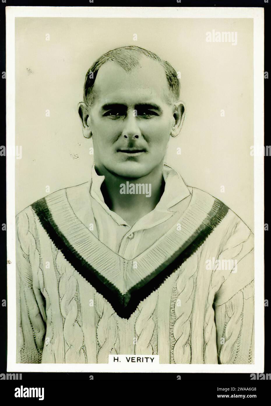 Cricketer H Verity - Vintage Cigarette Card Illustration Stock Photo ...