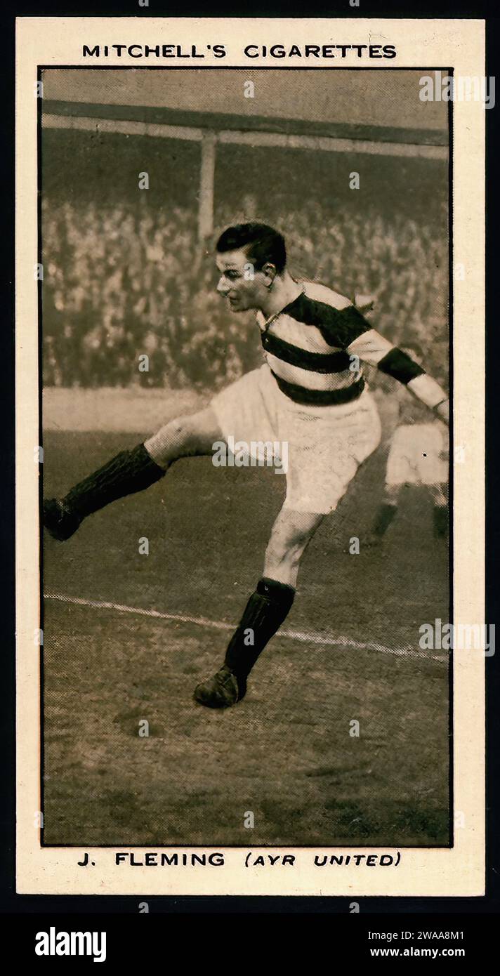 Footballer J.Fleming - Vintage Cigarette Card Illustration Stock Photo ...