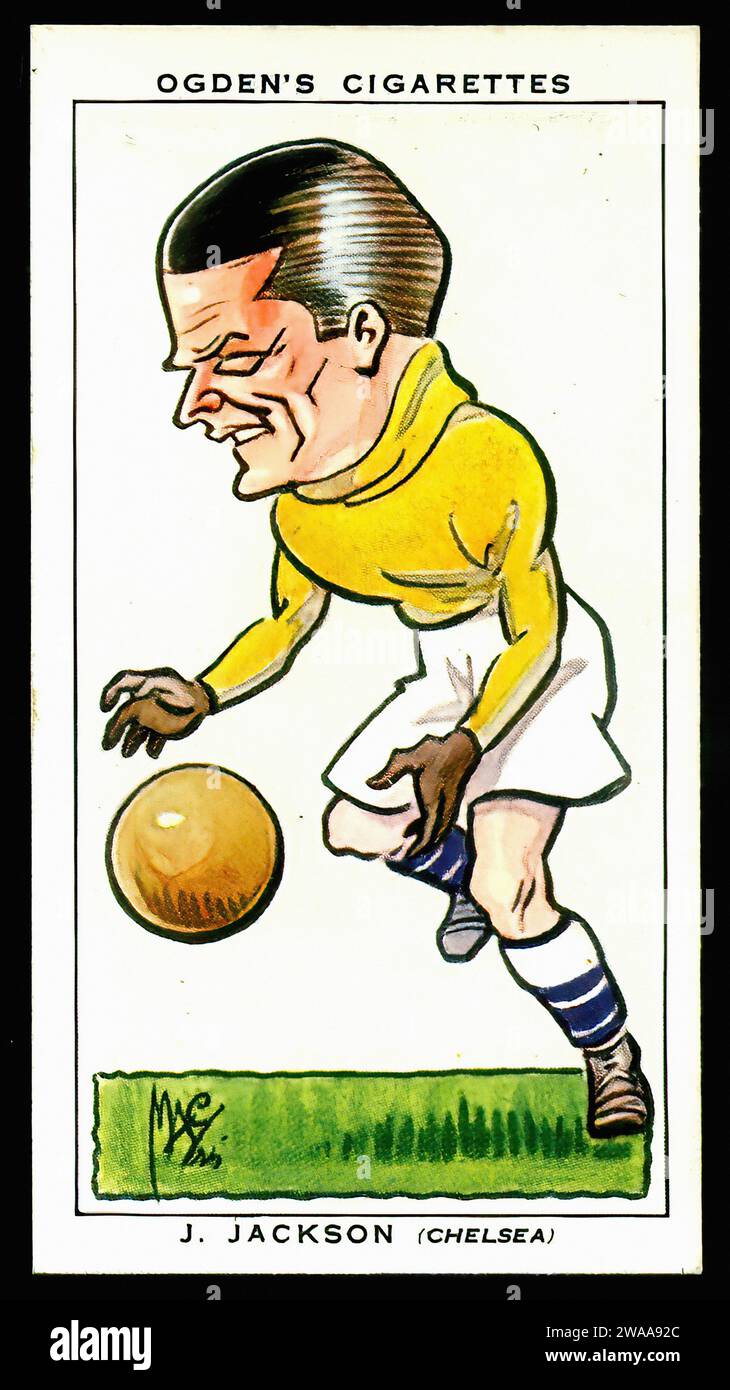 Footballer John Jackson - Vintage Cigarette Card Illustration Stock Photo
