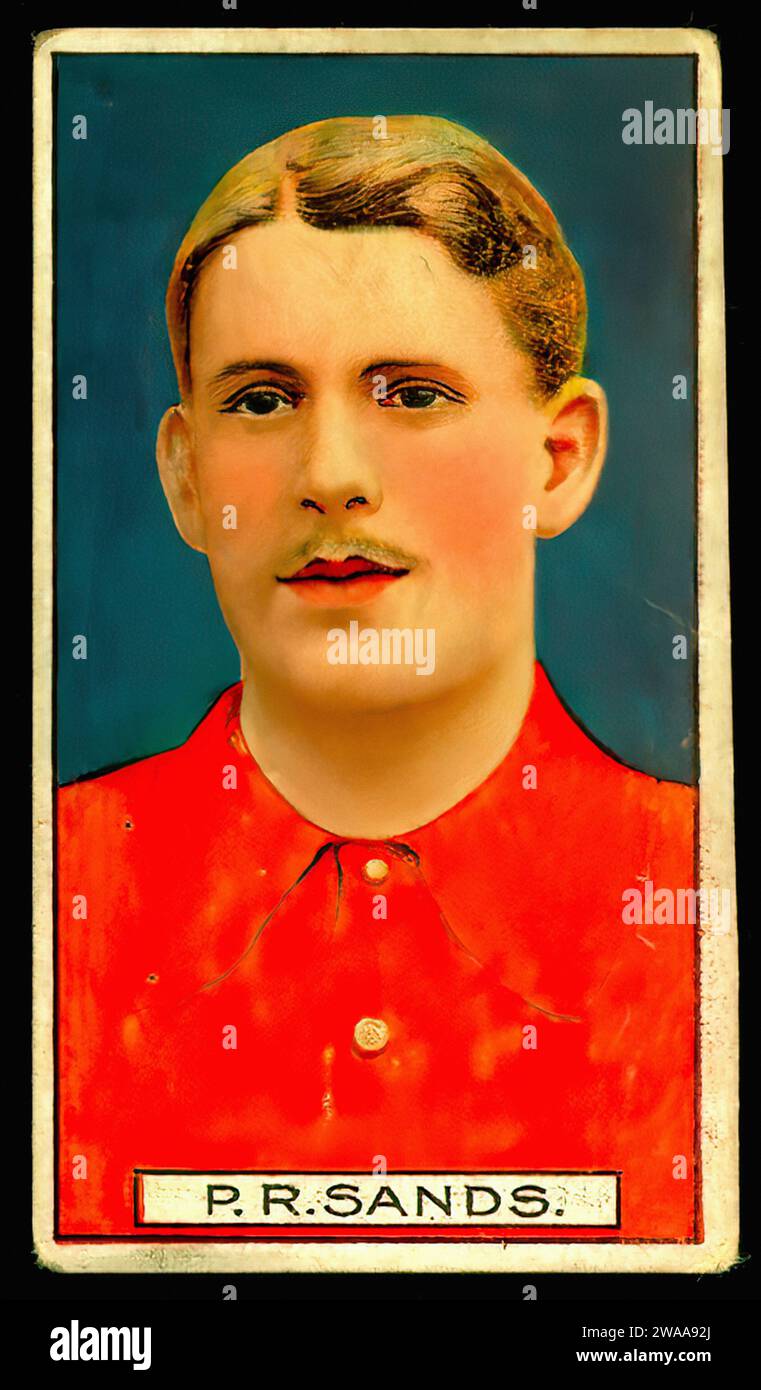 sands cigarettes Footballer Percy Sands - Vintage Cigarette Card Illustration Stock Photo
