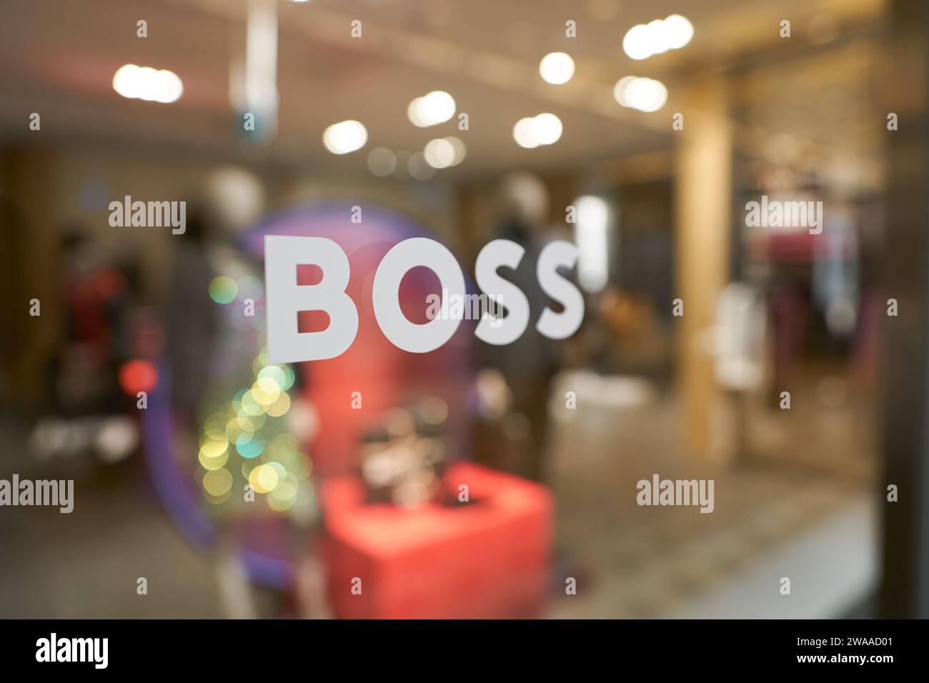 SINGAPORE - NOVEMBER 05, 2023: Boss sign as seen at the store in the ...