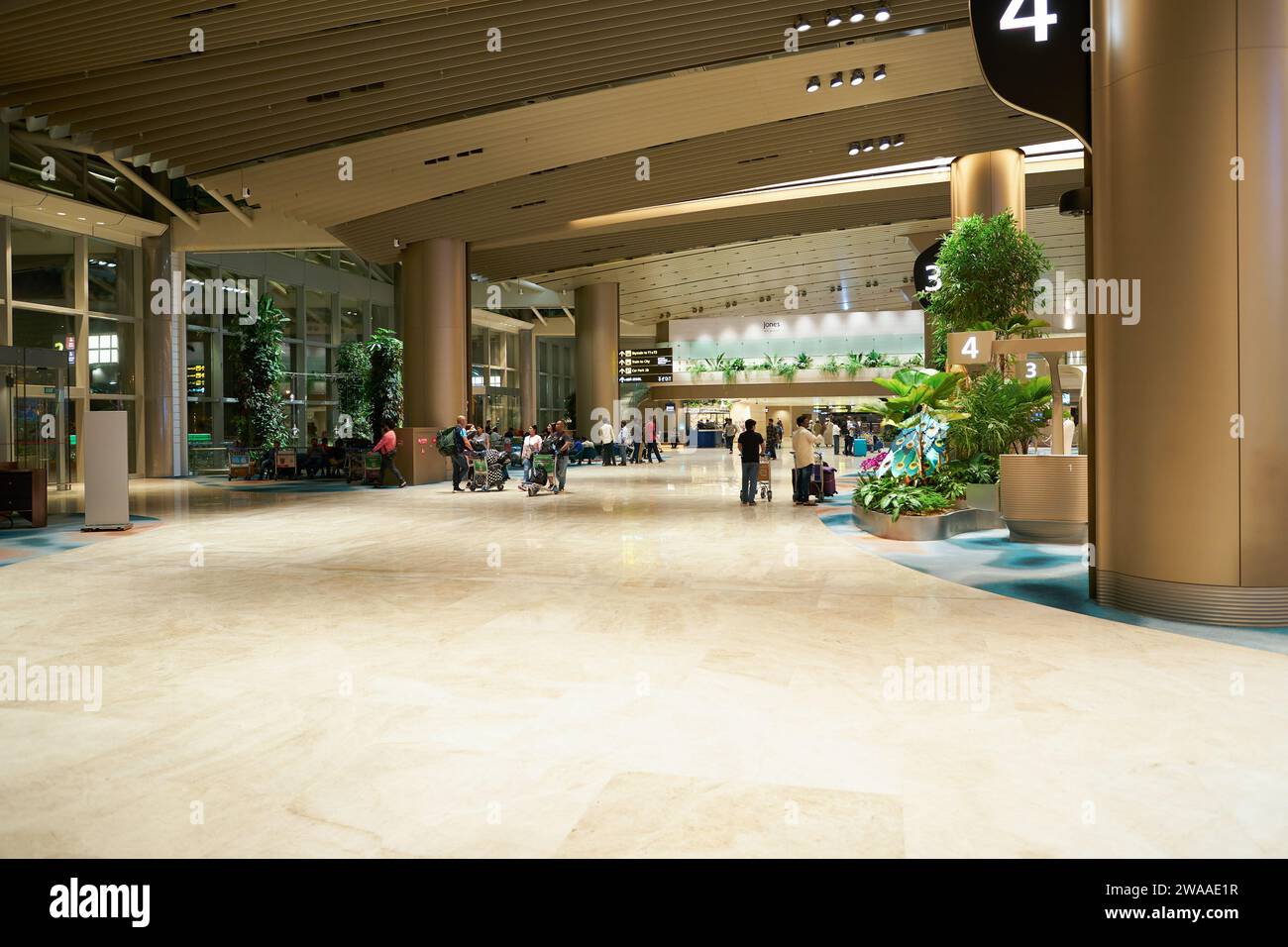 SINGAPORE - NOVEMBER 06, 2023: interior shot of Singapore Changi Airport Terminal 2 Departure Hall. Stock Photo
