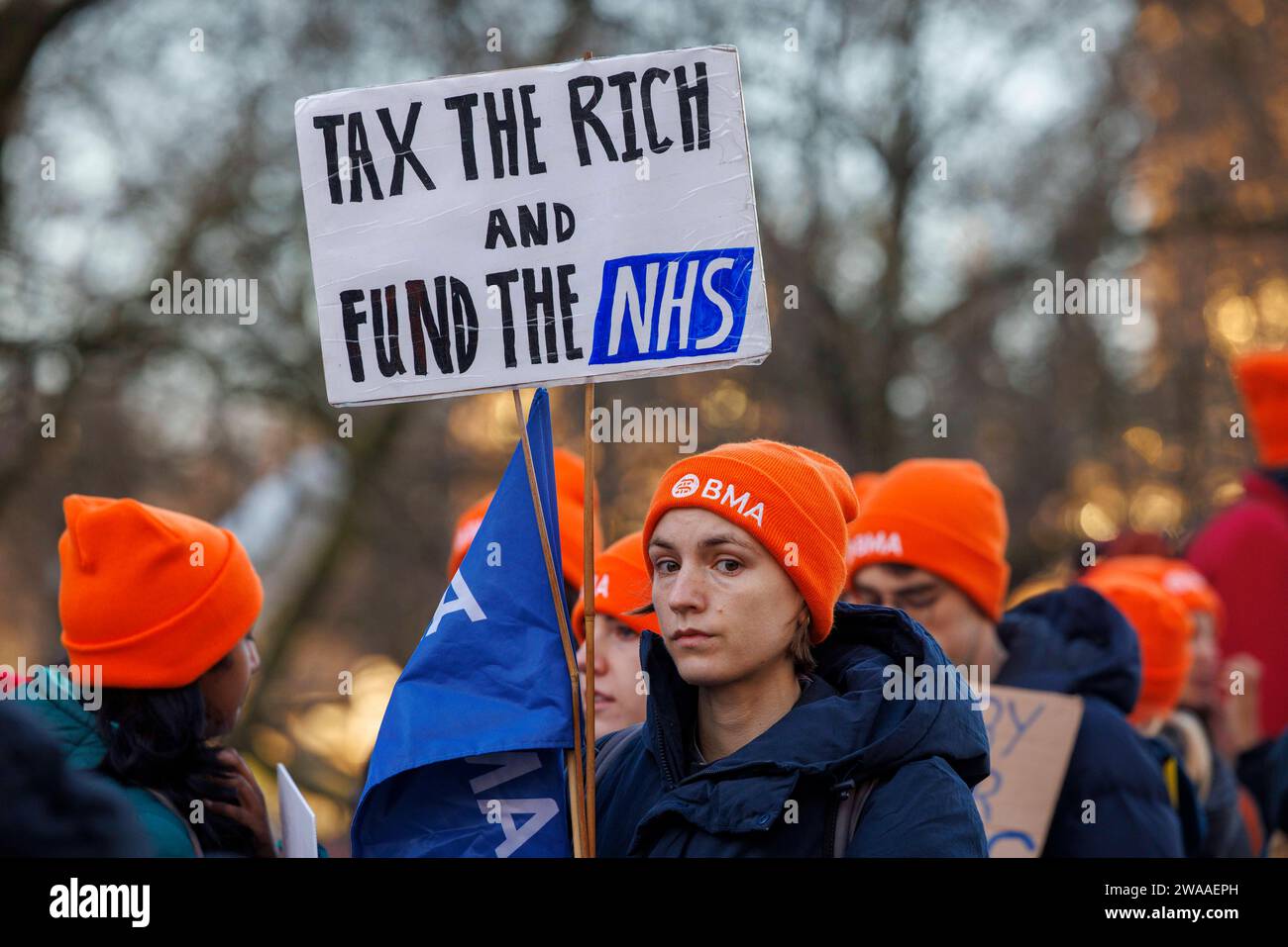 London UK 3rd Jan 2024 Junior Doctors On Strike Outside St Thomas S   London Uk 3rd Jan 2024 Junior Doctors On Strike Outside St Thomass Hospital In Central London They Are Starting 6 Days Of Strike Action The Longest In The History Of The Nhs They Are Striking Over Pay And Conditions Credit Mark Thomasalamy Live News 2WAAEPH 