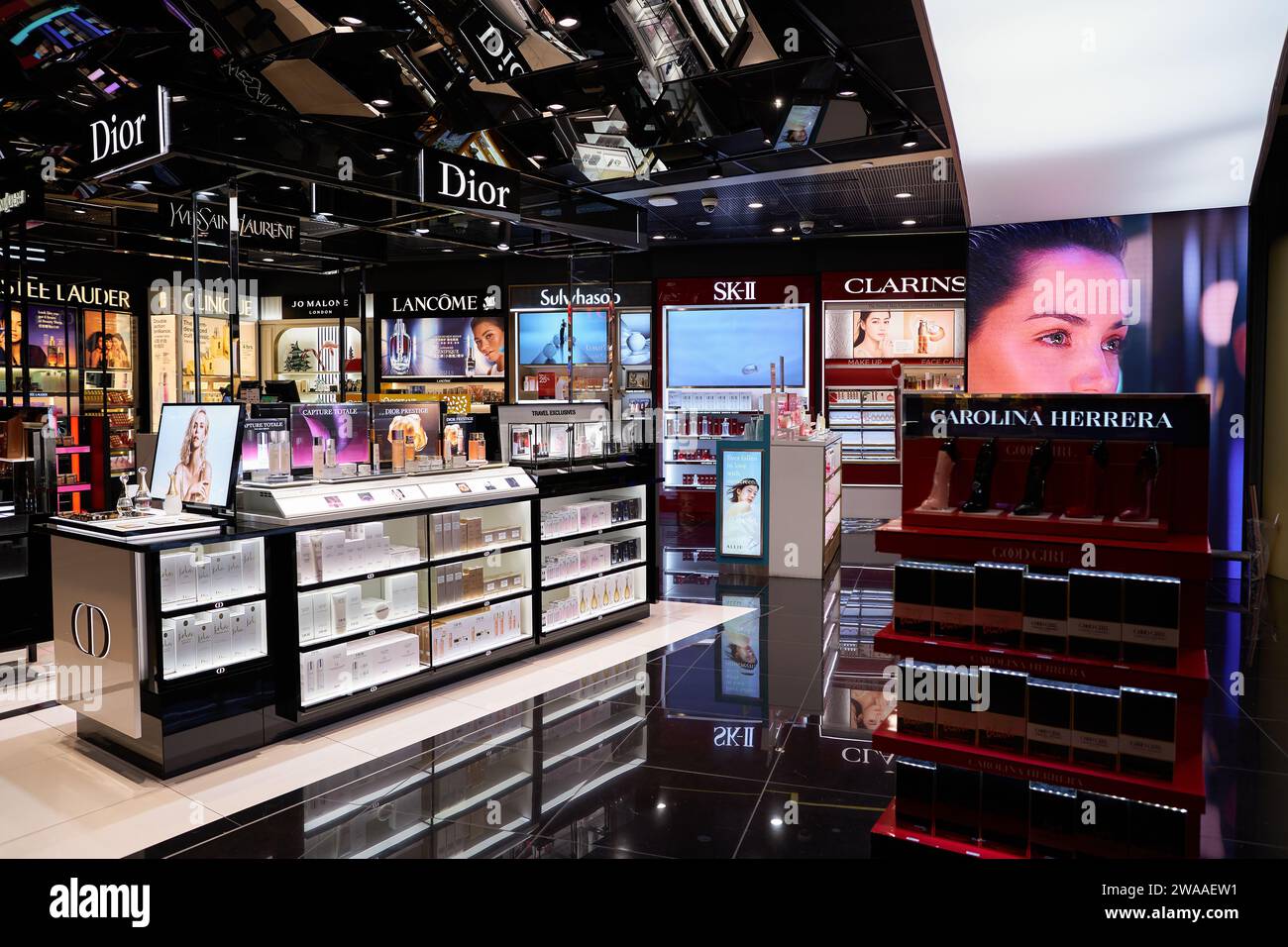 SINGAPORE NOVEMBER 07, 2023 Cosmetics and Perfumes by Shilla duty